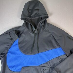 Nike Hoodie Men's Large‎ Therma Fit Sweatshirt Pullover Giant Swoosh Athleisure